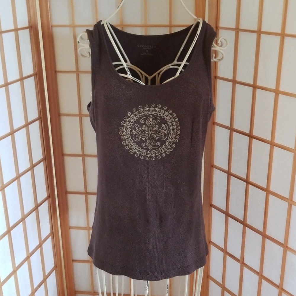 Sonoma Brown Design Tank Top